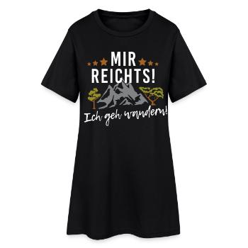 Mir reichts! Ich geh wandern! Ab in die Berge - Frauen T-Shirt-Kleid - Schwarz - Vorne