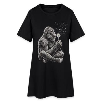 Bigfoot, pissenlit, pissenlit, amoureux de la nature - Robe T-shirt Femme - noir - Devant