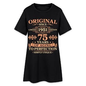 Original since 1951 Birthday 75 Years - Women’s T-Shirt Dress - black - Front