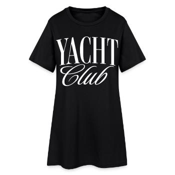 Yacht Club - Frauen T-Shirt-Kleid - Schwarz - Vorne
