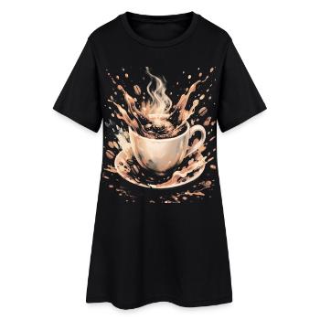 Hot Beans Art Splash Kaffeetasse - Frauen T-Shirt-Kleid - Schwarz - Vorne