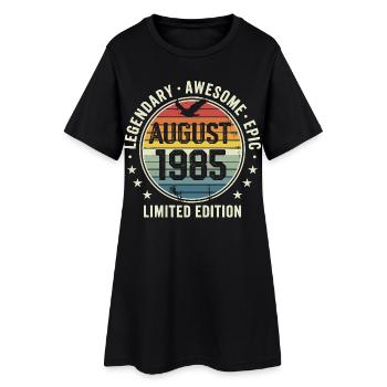 Legendary August 1985 Retro Vintage Anniversary - Women’s T-Shirt Dress - black - Front