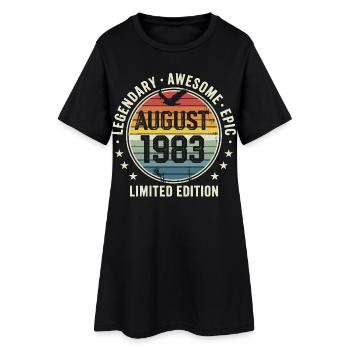 Legendäres Retro-Vintage-Jubiläum im August 1983 - Frauen T-Shirt-Kleid - Schwarz - Vorne