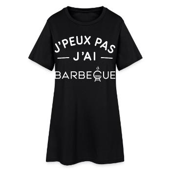 Barbecue Humour Idée Cadeau Grillades entre Amis - Robe T-shirt Femme - noir - Devant
