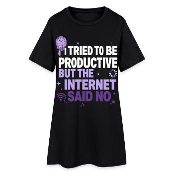 I Tried to Be Productive - Frauen T-Shirt-Kleid - Schwarz - Vorne