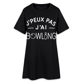 Bowling Humour Cadeau Passionné de Quilles - Robe T-shirt Femme - noir - Devant