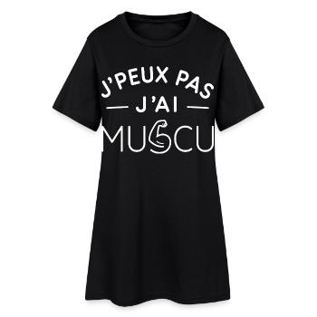 Musculation Humour Cadeau Passionné de Fitness - Robe T-shirt Femme - noir - Devant
