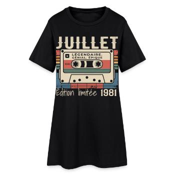 Juli 1981 Geburtstagsgeschenk Juli 1981 - Frauen T-Shirt-Kleid - Schwarz - Vorne