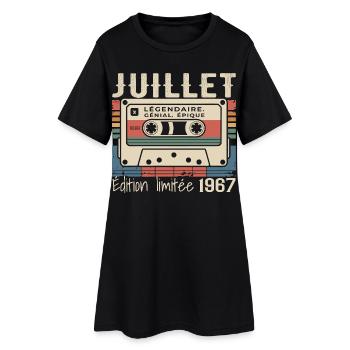 Juillet 1967 Cadeau Anniversaire Juillet 1967  - Robe T-shirt Femme - noir - Devant