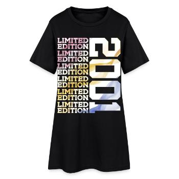 LIMITED EDITION 2001 - 25 JAHRE - 25. GEBURTSTAG - Frauen T-Shirt-Kleid - Schwarz - Vorne