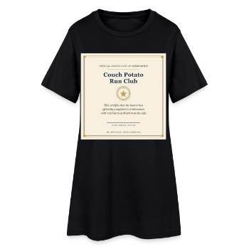 Couch Potato Laufclub - Frauen T-Shirt-Kleid - Schwarz - Vorne