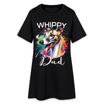 Windhund Papa - Frauen T-Shirt-Kleid - Schwarz - Vorne