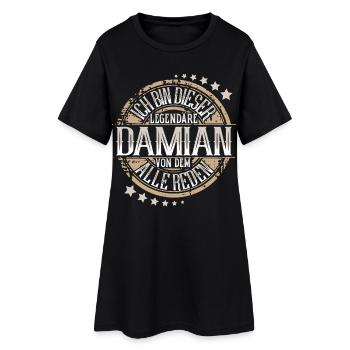 Damian - Frauen T-Shirt-Kleid - Schwarz - Vorne