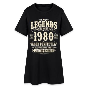 46th Birthday Gift Husband 1980's Vintage Retro - Women’s T-Shirt Dress - black - Front