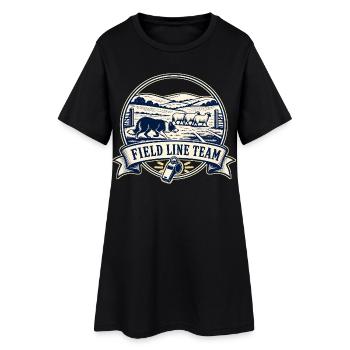 FIELD LINE TEAM Hund - Frauen T-Shirt-Kleid - Schwarz - Vorne
