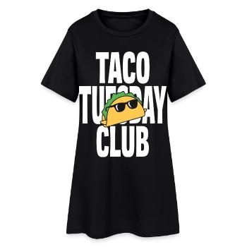 Taco Tuesday Club mit cooler Sonnenbrille - Frauen T-Shirt-Kleid - Schwarz - Vorne