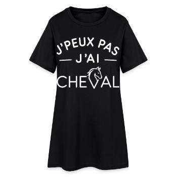 Cheval Humour Cadeau Passionné d'Équitation - Robe T-shirt Femme - noir - Devant