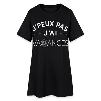Vacances Humour Cadeau Esprit Détente - Robe T-shirt Femme - noir - Devant