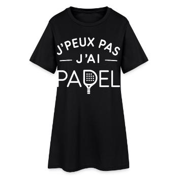 Padel Humour Cadeau Passionné de Raquette - Robe T-shirt Femme - noir - Devant