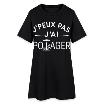 Potager Humour Cadeau Passionné de Légumes - Robe T-shirt Femme - noir - Devant