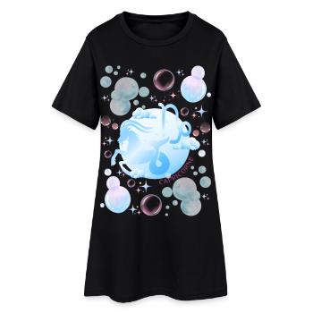 Steinbock-Frau – Astrologiegeschenk - Frauen T-Shirt-Kleid - Schwarz - Vorne