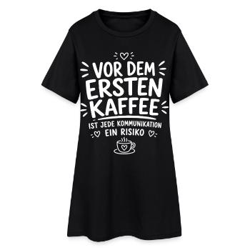 Vor dem ersten Kaffee - Frauen T-Shirt-Kleid - Schwarz - Vorne