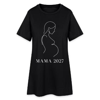 Mama 2027 Babybauch Line Art - Frauen T-Shirt-Kleid - Schwarz - Vorne