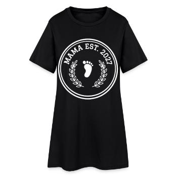 Mama 2027 Babyfuß Kranz - Frauen T-Shirt-Kleid - Schwarz - Vorne