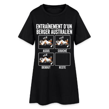 Chien Entraînement Berger Australien - Robe T-shirt Femme - noir - Devant
