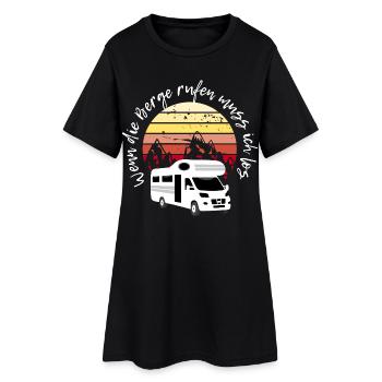 When the mountains are calling, camping motorhome - Women’s T-Shirt Dress - black - Front