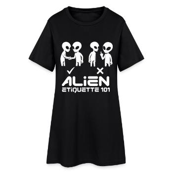 Alien Etqiuette 101 White - Women’s T-Shirt Dress - black - Front