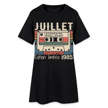 Juillet 1985 Cadeau Anniversaire Juillet 1985  - Robe T-shirt Femme - noir - Devant