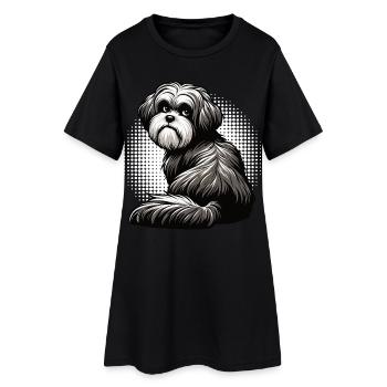 Havaneser Havaneserbesitzer Havaneserhalter  - Frauen T-Shirt-Kleid - Schwarz - Vorne