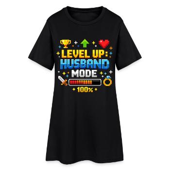 Level Up Husband Mode Gamer Ehemann Retro JGA - Frauen T-Shirt-Kleid - Schwarz - Vorne