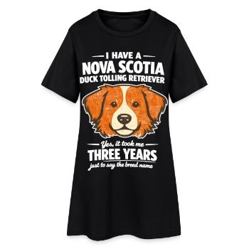 Retro Nova Scotia Duck Tolling Retriever Saying - Women’s T-Shirt Dress - black - Front