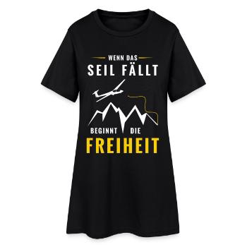 Wenn das Seil fällt beginnt Freiheit - Frauen T-Shirt-Kleid - Schwarz - Vorne