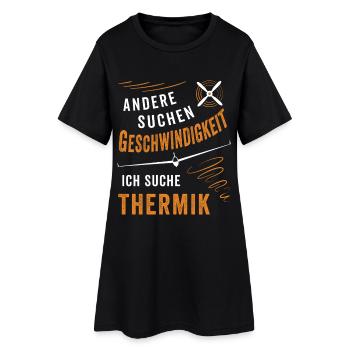 Ich suche Thermik Segelflug - Frauen T-Shirt-Kleid - Schwarz - Vorne