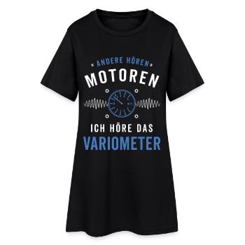 Ich höre das Variometer Segelflug - Frauen T-Shirt-Kleid - Schwarz - Vorne