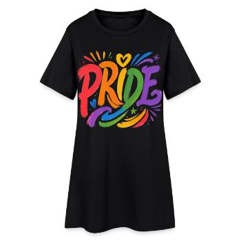 Regenbogen Motiv für Pride Community Allies CSD - Frauen T-Shirt-Kleid - Schwarz - Vorne