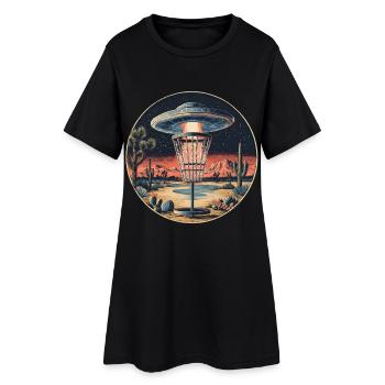 Disc Golf Starter UFO Korb Retro Vintage Wüste Ste - Frauen T-Shirt-Kleid - Schwarz - Vorne
