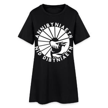 Annibyniaeth Nid Dibyniaeth - Frauen T-Shirt-Kleid - Schwarz - Vorne