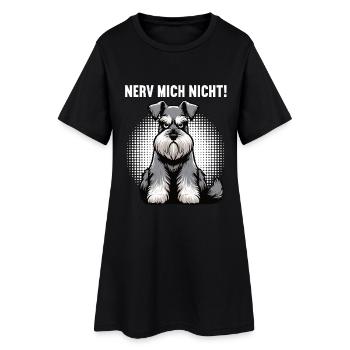 Nerv Mich Nicht Schnauzer Riesenschnauzer  - Frauen T-Shirt-Kleid - Schwarz - Vorne