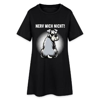 Nerv Mich Nicht Schnauzer Riesenschnauzer  - Frauen T-Shirt-Kleid - Schwarz - Vorne