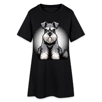 Schnauzer Riesenschnauzer Schnauzerbesitzer - Frauen T-Shirt-Kleid - Schwarz - Vorne