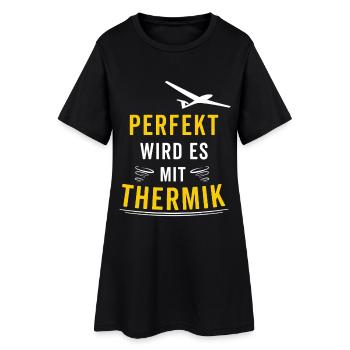 Perfekt wird es mit Thermik Segelflug Gleitflug - Frauen T-Shirt-Kleid - Schwarz - Vorne