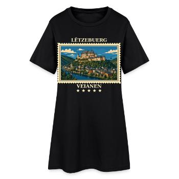 Luxemburg Vianden Vintage Reisemarke - Frauen T-Shirt-Kleid - Schwarz - Vorne