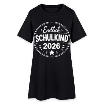 Endlich Schulkind 2026 Sticker - Frauen T-Shirt-Kleid - Schwarz - Vorne