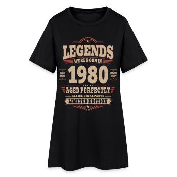 46. Geburtstag Geschenk Mann 1980 Vintage Retro - Frauen T-Shirt-Kleid - Schwarz - Vorne