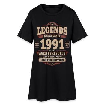 35. Geburtstag Geschenk Mann 1991 Vintage Retro - Frauen T-Shirt-Kleid - Schwarz - Vorne