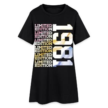 LIMITED EDITION 1981 - 45 JAHRE - 45. GEBURTSTAG - Frauen T-Shirt-Kleid - Schwarz - Vorne